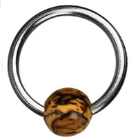 Load image into Gallery viewer, Tamarindenholz Universal Piercing Klemmkugel Ring
