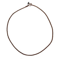 Load image into Gallery viewer, Leinen Faden Kette Kordel gewachst dunkelbraun Knopfverschluss Schlaufe 50 cm
