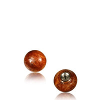 Load image into Gallery viewer, Holz Stein Kugel Bauchnabelpiercing Schraubgewinde Edelstahl Piercing Ersatz
