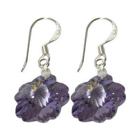 Load image into Gallery viewer, A pair of Blumen Zirkonia Ohrringe—silver earrings made from faceted 925 Sterling Silber, adorned with colorful, flower-shaped crystals that shimmer like Zirkonia.
