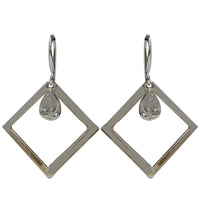 Cargar imagen en el visor de la galería, Silberohrringe 925er Silber Ohrringe Ohrhänger Damen Schmuck Karo Zirkonia Schmuckstein
