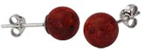 Silberohrstecker Kugel Rot Ohrstecker 925er Sterling Silber Koralle Damen Schmuck