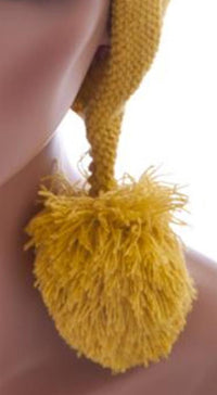 Cargar imagen en el visor de la galería, Unisex Tiermütze Norwegermütze Nepalmütze Strick ocker gelb rot weiß Bär Mütze
