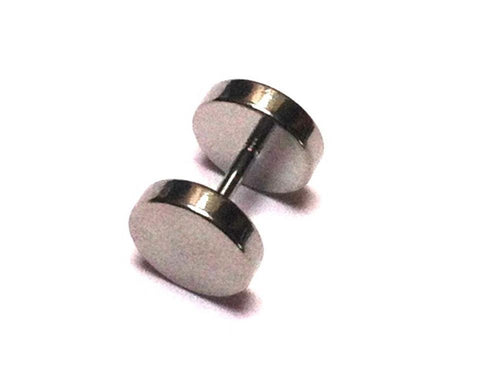 Fake Piercing Plug Ohrstecker Unisex Edelstahl silber Schmuck Kreis