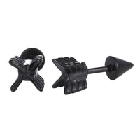 Load image into Gallery viewer, Fake Piercing Plug Edelstahl Schraubverschluss schwarzer Pfeil
