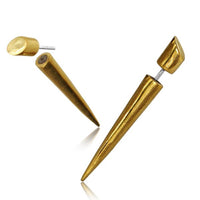 Cargar imagen en el visor de la galería, Fake Spike Piercing gerade Brass golden Messing Sterlingsilber-Pin
