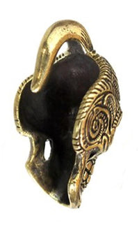 Load image into Gallery viewer, Ohrgewichte Piercing Messing Haken Ohrhänger antik gold 4mm 6mm Calavera Buddha

