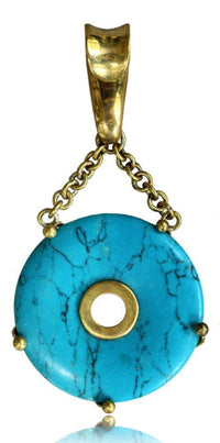 Load image into Gallery viewer, Stein Donut Ohr Hook Piercing Ohrgewicht Brass gold antik Türkis 2mm 4mm 6mm
