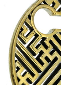 Cargar imagen en el visor de la galería, Piercing 38g Ohrgewicht Brass gold 8mm Kreis Labyrinth
