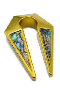 Load image into Gallery viewer, Piercing Ohrgewicht Edelstahl 41g Paua Pfeil 8mm
