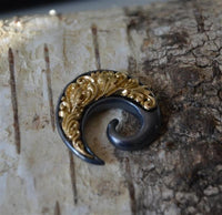 Cargar imagen en el visor de la galería, Piercing Gunmetall Brass Spirale Ohrgewicht 5mm grau gold
