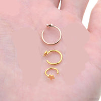 Load image into Gallery viewer, Ring Stern gold Daith Helix Nasen Lippen Ohr Piercing
