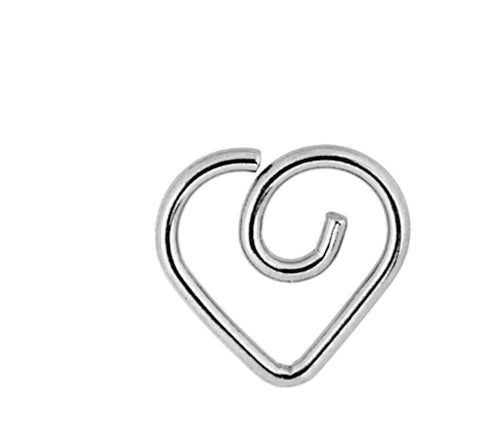 Spiral Herz Nostril Ohr Piercing Edelstahl Gold PVD