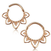 Cargar imagen en el visor de la galería, Klapp Segmentring Piercing Blume Edelstahl Gold PVD
