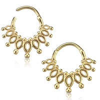 Cargar imagen en el visor de la galería, Klapp Segmentring Piercing Punkte Edelstahl Gold PVD
