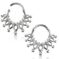 Cargar imagen en el visor de la galería, Klapp Segmentring Piercing Punkte Edelstahl Gold PVD
