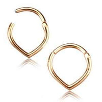 Load image into Gallery viewer, Klapp Segmentring Piercing spitz Edelstahl Gold PVD
