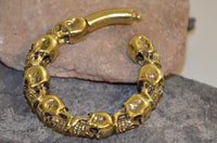 Load image into Gallery viewer, Clicker Piercing Ohrgewicht 4mm Skull Creole Messing 45g
