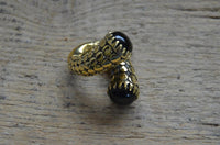 Load image into Gallery viewer, Piercing 23g Ohrgewicht Brass 5mm Tigerauge Schraube
