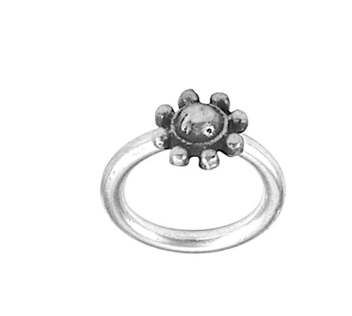 Piercing Ring Blume 925 Silber Labret Tragus 1.2mm