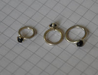 Load image into Gallery viewer, Piercing Ring 925 Silber Labret Tragus 1.2mm Onyx
