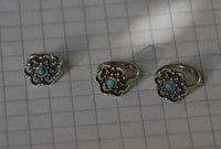 Cargar imagen en el visor de la galería, Universal Piercing Ring 925 Silber 1.2mm Türkis Blume
