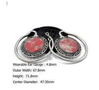 Cargar imagen en el visor de la galería, Piercing Ohrgewicht Brass Stern Stein rot 4,7mm Spirale
