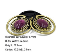Cargar imagen en el visor de la galería, Piercing Ohrgewicht Brass oval Stein lila 4,7mm Spirale
