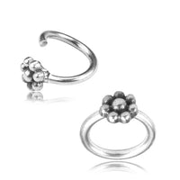 Load image into Gallery viewer, Piercing Ring Blume 925 Silber Labret Tragus 1.2mm
