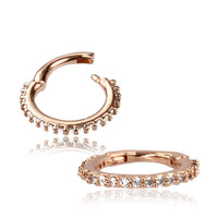 Load image into Gallery viewer, Clicker Piercing rhodiniert Glitzer Kristalle außen
