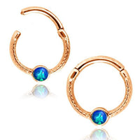 Cargar imagen en el visor de la galería, Klapp Segment Ring Piercing gold rotgold Opal Punkte

