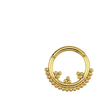 Cargar imagen en el visor de la galería, Klapp Segment Ring Piercing Edelstahl Punkte Dreiecke
