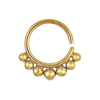 Load image into Gallery viewer, Septum Piercing Nasenringe Kugeln Messing Tribal goldfarben nickelfrei antik exotisch Ohrring

