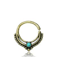 Load image into Gallery viewer, Septum Piercing Nasenring Messing Silber Spitze 1mm
