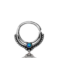 Load image into Gallery viewer, Septum Piercing Nasenring Messing Silber Spitze 1mm
