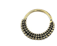 Load image into Gallery viewer, Septum Piercing Messing 1.2mm Punkte Sichel
