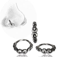 Load image into Gallery viewer, Nostril Piercing Nasenringe Silber Spirale spiralig 10 mm/0,8 mm Nasenschmuck
