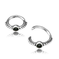 Load image into Gallery viewer, Nasenring Septum Piercing 925 Silber Onyx 1.2mm
