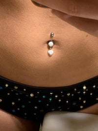 Load image into Gallery viewer, Shivaauge Bananen Piercing Kugel Herz Anhänger 925er Sterling Silber Shivaauge Bauchnabel
