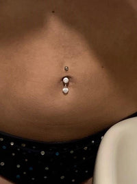 Load image into Gallery viewer, Shivaauge Bananen Piercing Kugel Herz Anhänger 925er Sterling Silber Shivaauge Bauchnabel
