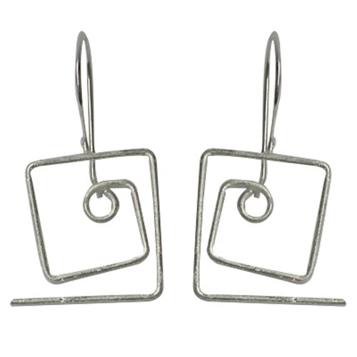 Silberohrringe 925er Silber Ohrringe Ohrhänger Damen Schmuck eckige Spirale