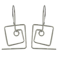 Cargar imagen en el visor de la galería, Silberohrringe 925er Silber Ohrringe Ohrhänger Damen Schmuck eckige Spirale
