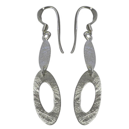 Silberohrringe 925er Silber Ohrringe Ohrhänger Damen Schmuck zwei Ellipsen