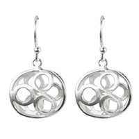 Load image into Gallery viewer, Silberohrringe 925er Silber Ohrringe Ohrhänger Damen Schmuck filigranes Kreismuster
