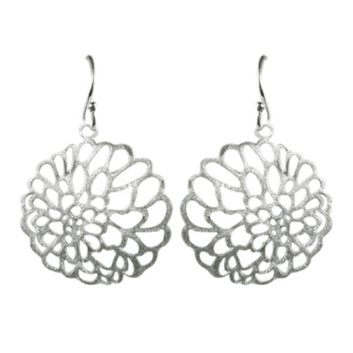 Silberohrringe 925er Silber Ohrringe Ohrhänger Schmuck Rund Ornamente Filigran – elegante Damen-Ohrringe aus 925er Sterling Silber mit filigranem, rundem Ornament-Design und Hakenverschluss für stilvolle Glitzer-Akzente.