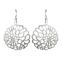 Cargar imagen en el visor de la galería, Silberohrringe 925er Silber Ohrringe Ohrhänger Schmuck Rund Ornamente Filigran – elegante Damen-Ohrringe aus 925er Sterling Silber mit filigranem, rundem Ornament-Design und Hakenverschluss für stilvolle Glitzer-Akzente.
