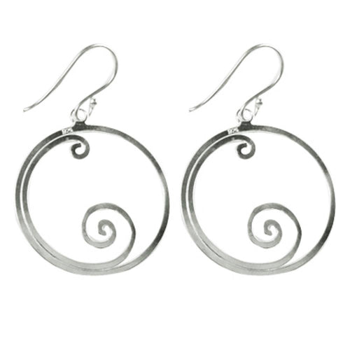 Silberohrringe 925er Silber Ohrringe Ohrhänger Spiralmuster Rund Filigran Damen Schmuck