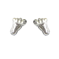 Load image into Gallery viewer, Damen Ohrstecker 925er Sterling Silber Fuß Füße mini ca. 3 x 2 mm Silberohrstecker Ohrringe
