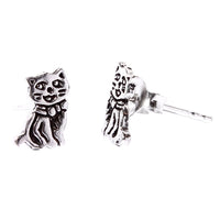 Load image into Gallery viewer, Silberohrstecker Ohrstecker 925er Sterling Silber Damen Schmuck Ohrringe Kätzchen Katze
