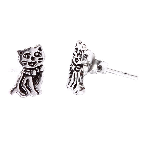 Silberohrstecker Ohrstecker 925er Sterling Silber Damen Schmuck Ohrringe Kätzchen Katze